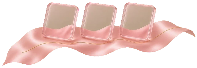 Three rose glass date cards on blush satin